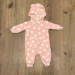 Carter's Pink and White Polka Dot Footie
